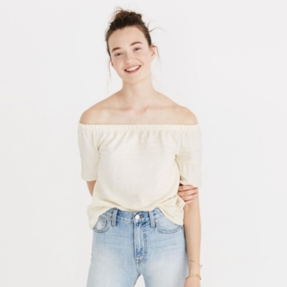 Off the shoulder cream top